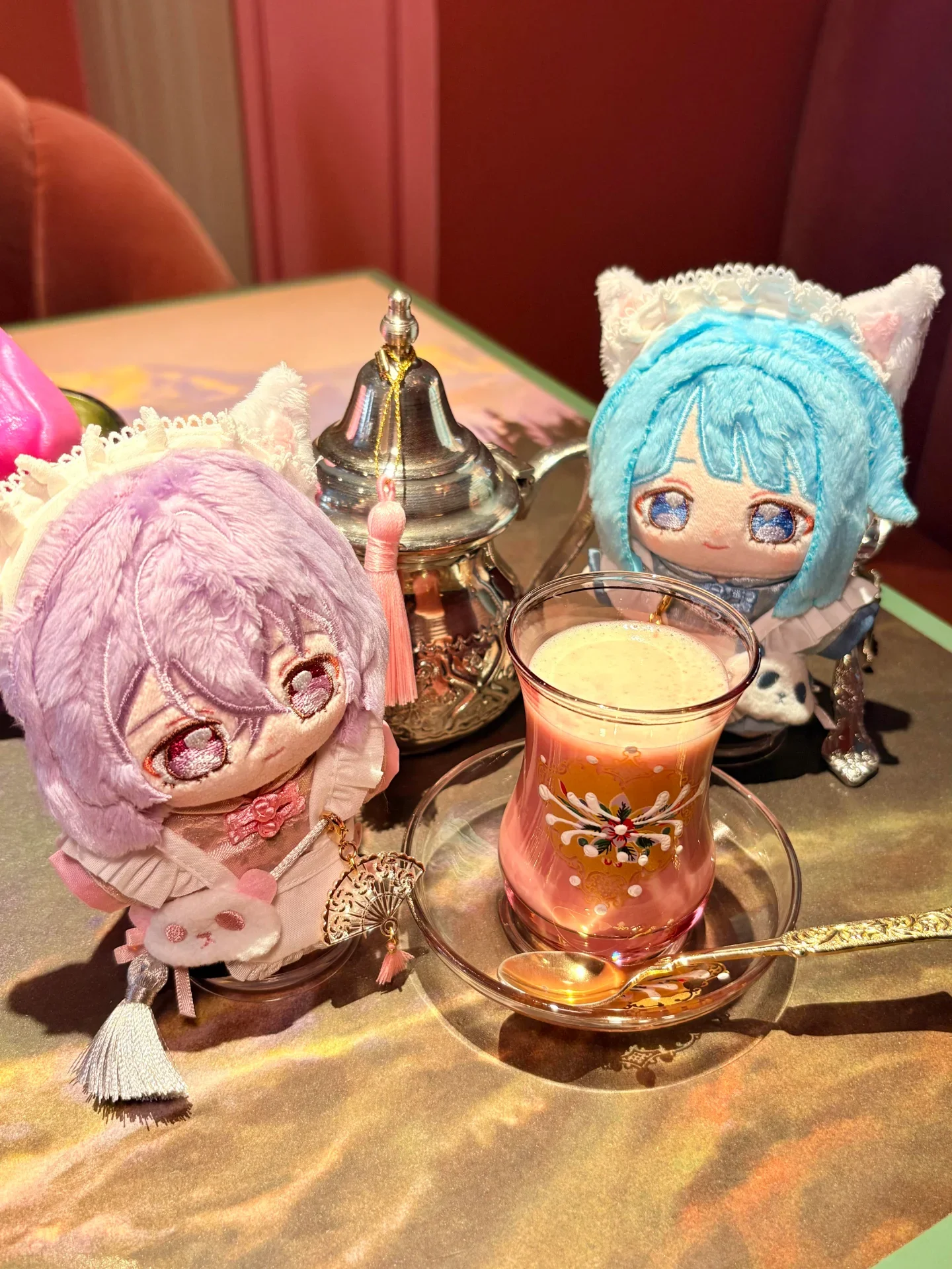 桜色が可愛い和風チャイミルクティー