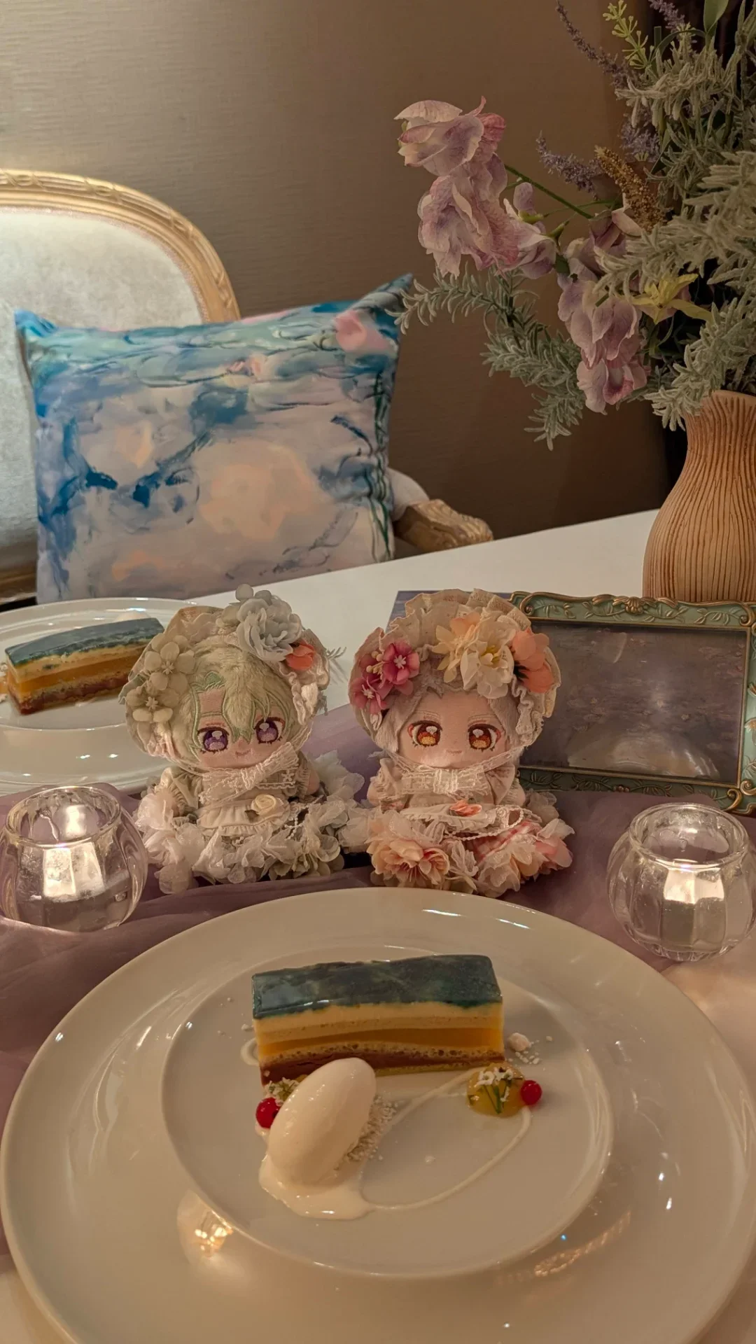 青のオペラケーキとても綺麗でした…！